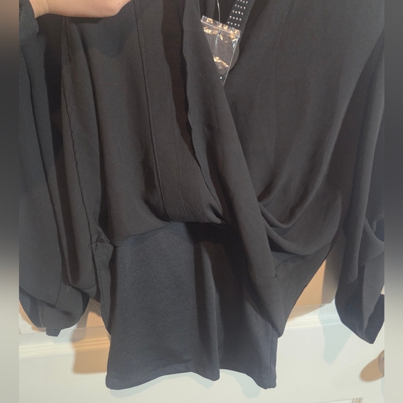 Buckle Black Blouse with Silver Detailing - Picture 4 of 6